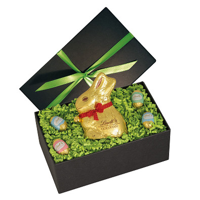 Goldhase in Geschenkbox
