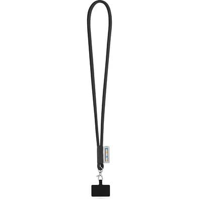 GOSPORT. SET Lanyard TUBE Long (Ø 7 mm) mit 9 mm Auslösekarabiner und Handyhalterung, 300 - Schwarz