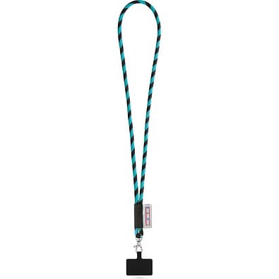 GOSPORT. SET Lanyard TUBE Long (Ø 7 mm) mit 9 mm Auslösekarabiner und Handyhalterung, 353 - Schwarz/Hellblau