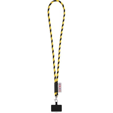 GOSPORT. SET Lanyard TUBE Long (Ø 7 mm) mit 9 mm Auslösekarabiner und Handyhalterung, Schwarz/Gelb