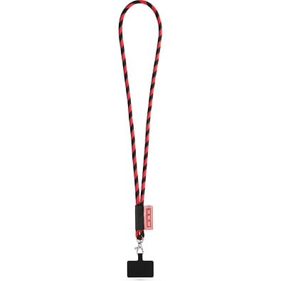 GOSPORT. SET Lanyard TUBE Long (Ø 7 mm) mit 9 mm Auslösekarabiner und Handyhalterung, Schwarz/Rot