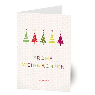 Grußkarte Weihnachten, Motiv Weihnachtsbäume, Danke an Partner