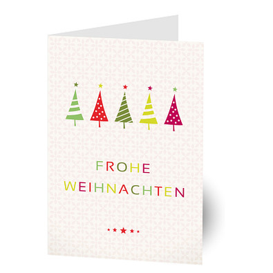 Grußkarte Weihnachten, Motiv Weihnachtsbäume, ohne Innendruck