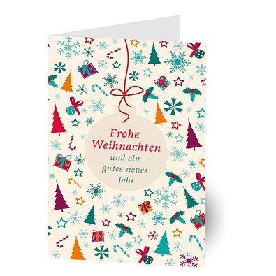 Grußkarte Weihnachten, Motiv Weihnachtsornament, Danke an Mitarbeiter