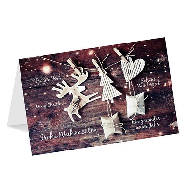 Grußkarte Weihnachten, Motiv Weihnachts-Schmuck, Danke an Partner