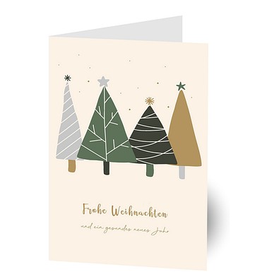 Grußkarte Weihnachten, Motiv Weihnachtswald, Danke an Mitarbeiter