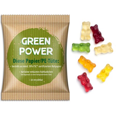 Gummibärchen im Werbetütchen, 10 g, Verbundfolie weiß, inkl. Druck