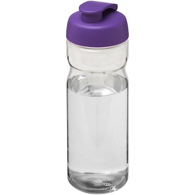H2O Active® Base 650 ml Sportflasche mit Klappdeckel, transparent/lila