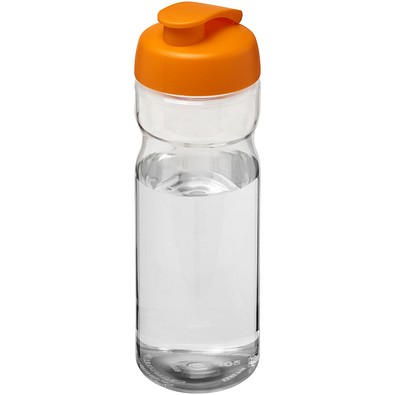 H2O Active® Base Tritan™ 650 ml Sportflasche mit Klappdeckel, transparentklar/orange