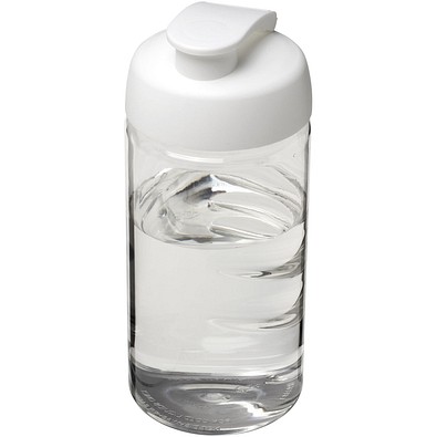 H2O Active® Bop 500 ml Sportflasche mit Klappdeckel, transparent/weiß