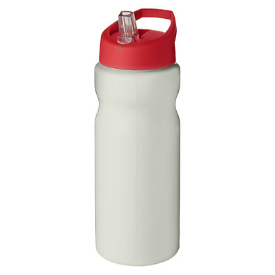 H2O Active® Eco Base 650 ml Sportflasche mit Ausgussdeckel, elfenbeinweiß/ rot