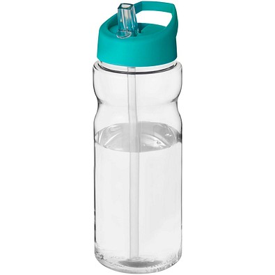 H2O Active® Eco Base 650 ml Sportflasche mit Ausgussdeckel, transparent/aquablau