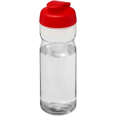 H2O Active® Eco Base 650 ml Sportflasche mit Klappdeckel, transparent/rot