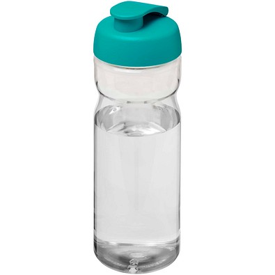 H2O Active® Eco Base 650 ml Sportflasche mit Klappdeckel, transparent/aquablau