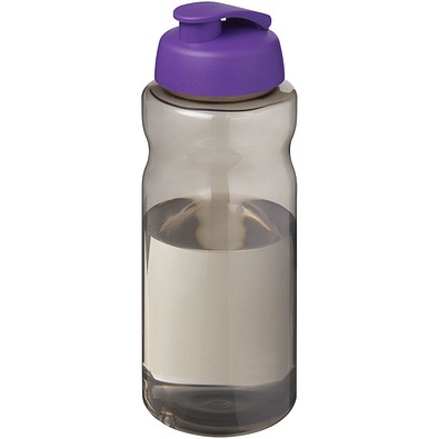 H2O Active® Eco Big Base 1L Sportflasche mit Klappdeckel, kohle/lila