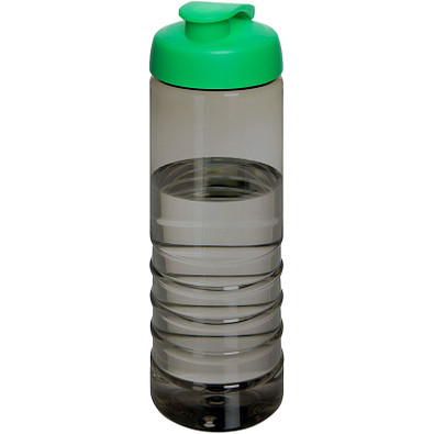 H2O Active® Eco Treble 750 ml Sportflasche mit Stülpdeckel & Trinkklappe, kohle, grün