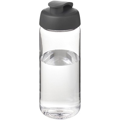 H2O Active® Octave Tritan™ 600-ml-Sportflasche mit Klappdeckel, transparentklar/grau