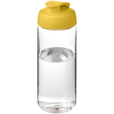 H2O Active® Octave Tritan™ 600-ml-Sportflasche mit Klappdeckel, transparentklar/gelb