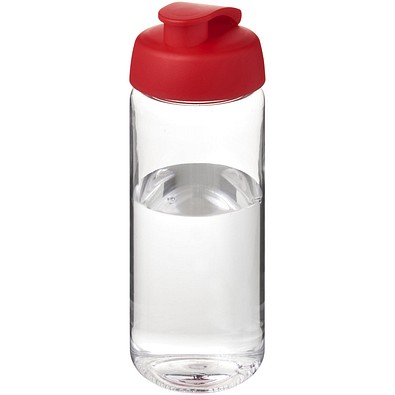H2O Active® Octave Tritan™ 600-ml-Sportflasche mit Klappdeckel, transparentklar/rot