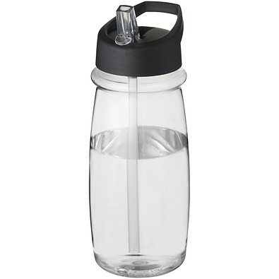 H2O Active® Pulse 600 ml Sportflasche mit Ausgussdeckel, transparent/schwarz
