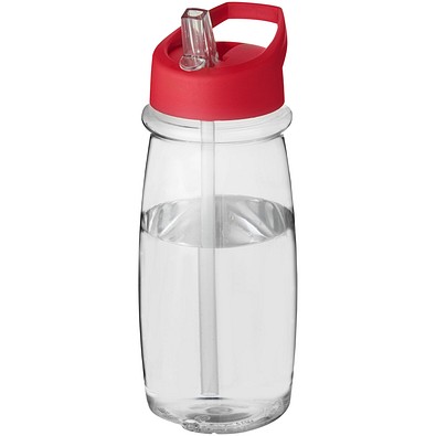 H2O Active® Pulse 600 ml Sportflasche mit Ausgussdeckel, transparent/rot