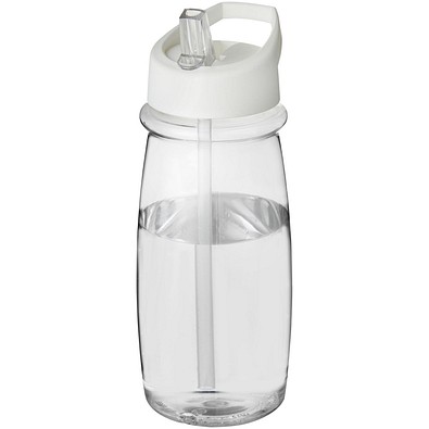 H2O Active® Pulse 600 ml Sportflasche mit Ausgussdeckel, transparent/weiß