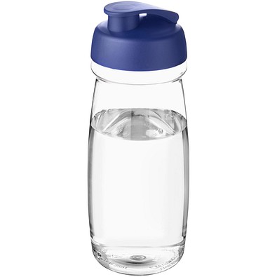 H2O Active® Pulse 600 ml Sportflasche mit Klappdeckel, transparent/blau