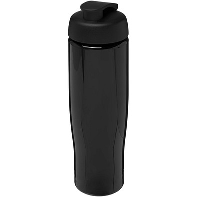 H2O Active® Tempo 700 ml Sportflasche mit Klappdeckel, schwarz/schwarz