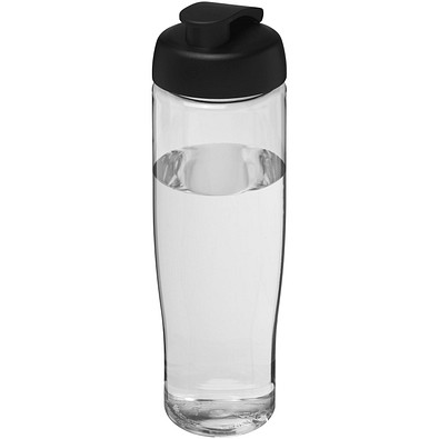 H2O Active® Tempo 700 ml Sportflasche mit Klappdeckel, transparent/schwarz