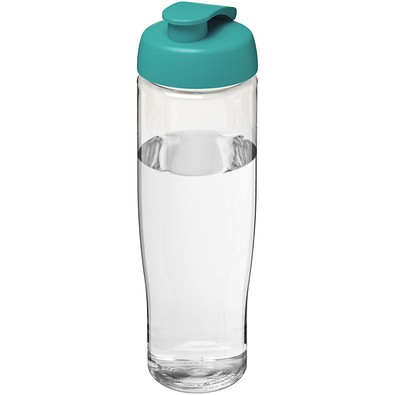 H2O Active® Tempo 700 ml Sportflasche mit Klappdeckel, transparent/aquablau