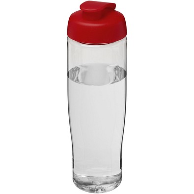 H2O Active® Tempo 700 ml Sportflasche mit Klappdeckel, transparent/rot