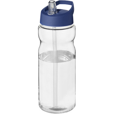 H2O Base Sportflasche mit Ausgussdeckel, 650 ml, transparent,blau