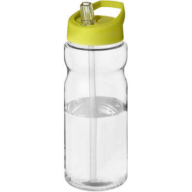 H2O Base Sportflasche mit Ausgussdeckel, 650 ml, transparent,limone