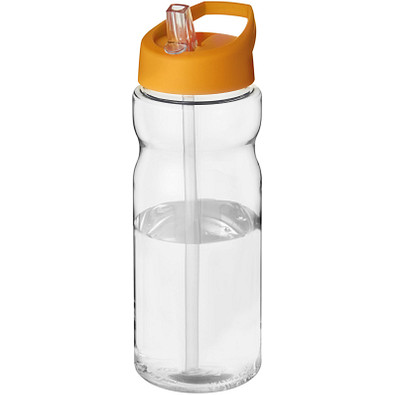 H2O Base Sportflasche mit Ausgussdeckel, 650 ml, transparent,orange
