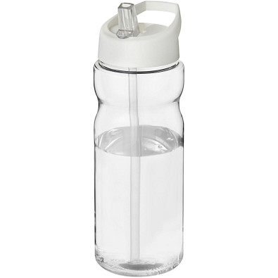 H2O Base Sportflasche mit Ausgussdeckel, 650 ml, transparent,weiss
