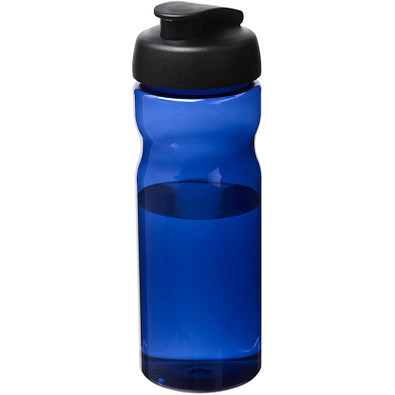 H2O Eco Sportflasche mit Klappdeckel, 650 ml, blau/schwarz