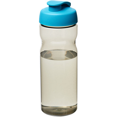 H2O Eco Sportflasche mit Klappdeckel, 650 ml, kohle/aquablau