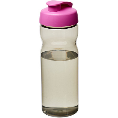 H2O Eco Sportflasche mit Klappdeckel, 650 ml, kohle/magenta