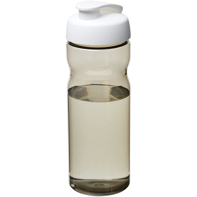 H2O Eco Sportflasche mit Klappdeckel, 650 ml, kohle/weiss