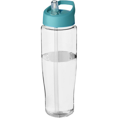 H2O Tempo Sportflasche mit Ausgussdeckel, 700 ml, transparent/aquablau