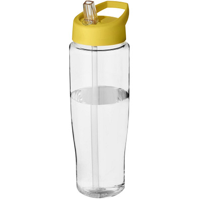 H2O Tempo Sportflasche mit Ausgussdeckel, 700 ml, transparent/gelb