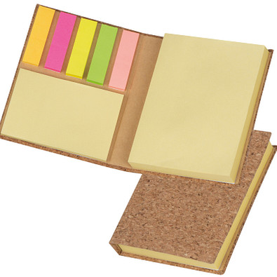 Haftnotizbuch mit Korkumschlag, natur