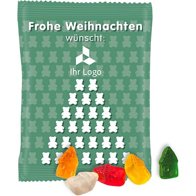 HARIBO Fruchtgummi 10g, Haus, grünes Weihnachtsmotiv