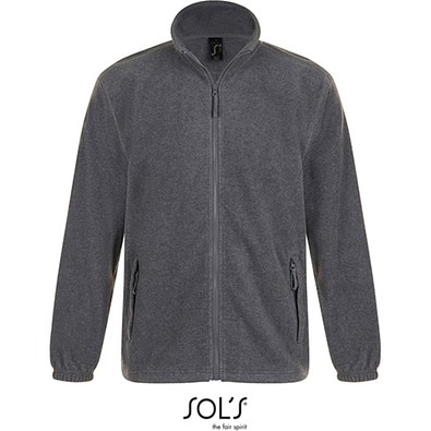 Herren Fleecejacke North, 3XL, Grey Melange