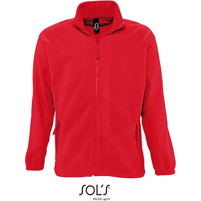 Herren Fleecejacke North, L, Red