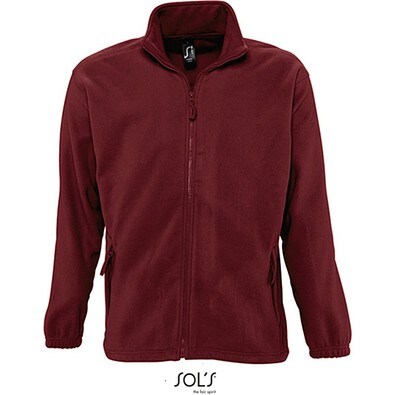 Herren Fleecejacke North, S, Burgundy