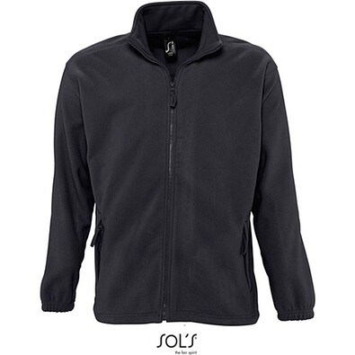Herren Fleecejacke North, S, Charcoal Grey (Solid)