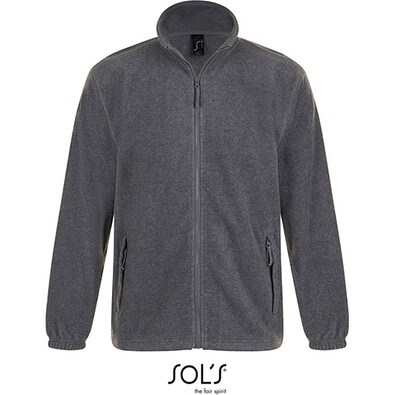 Herren Fleecejacke North, S, Grey Melange