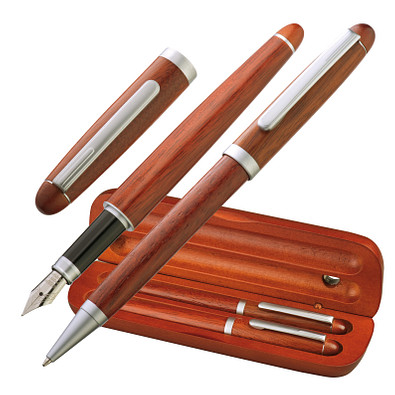 Holz-Schreib-Set/Stifthalter, Silber