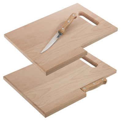 Holzbrett mit Messer Lizzano, braun